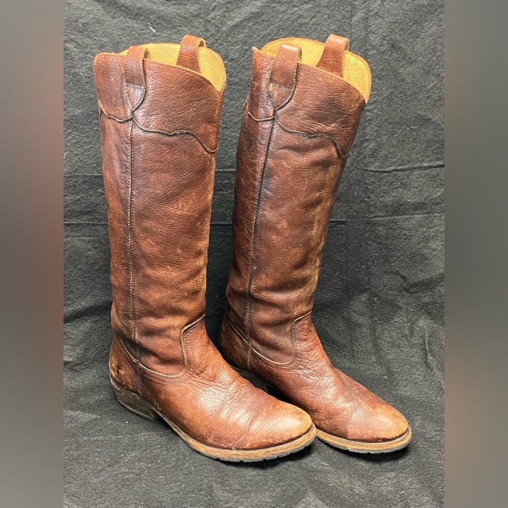 Frye Brown Carson Leather Riding Boots